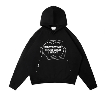 POSHBRAIN HOLZER HOODIE - BLACK